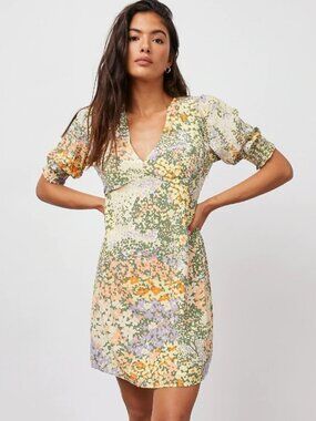 RAILS Roma Mini Dress in Gardenia Floral XS